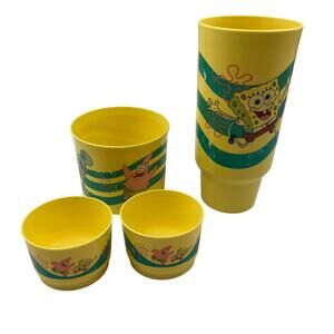 Spongebob Tupperware Nickelodeon Large Tumbler 950ml 3 Bowls NO LIDS Vintage